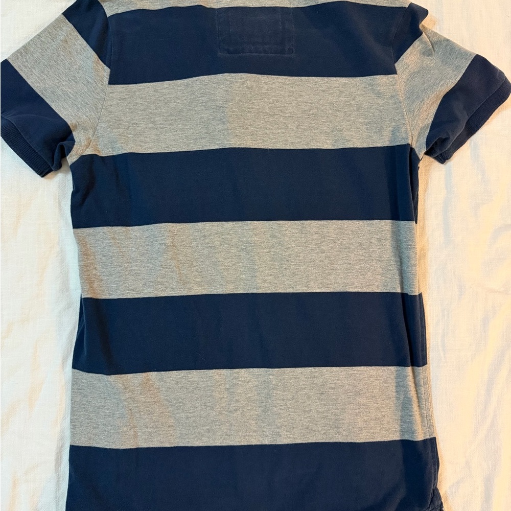 Abercrombie & Fitch Blue and Gray Polo Shirt - Picture 3 of 4